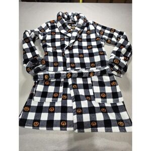 Spooky Night Womens Plush Bath Robe Size M Pumpkin